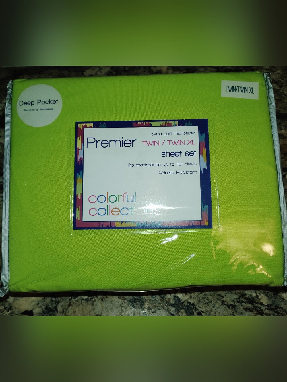 Premier Lime Green Twin/Twin XL Sheet Set - Bright Microfiber New